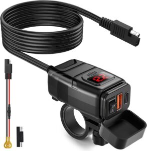 Read more about the article EXTRACTME Motorcycle Phone Charger, 6.4A Dual USB Type C PD & Quick Charge 3.0 Motorcycle USB Charger with Voltmeter & ON/Off Switch, Waterproof Motorcycle Accessories for Phone, Tablet, GPS, etc