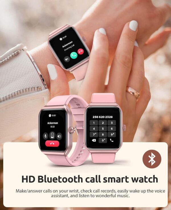 Smart Watch for Women with SOS Emergency Alert,1.91" GPS Guardian with 100+ Sports Modes, Blood Pressure/Blood Oxygen/Heart Rate/Sleep Monitor, IP68 Waterproof Smartwatch for Android iOS - Image 3