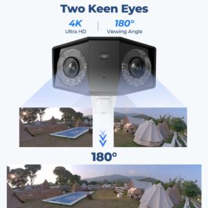 REOLINK 4K PoE Security Camera System, Home Outdoor IP Camera in 180 Degree Viewing Angle, Human/Vehicle/Pet Detection, Color Night Vision, Two Way Talk, Up to 256GB microSD Card, Duo 2 PoE