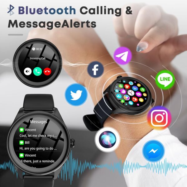 Smart Watches for Women Men, 1.39" HD IPS Touchscreen Smartwatch with 120 Sports Modes, Heart Rate/Sleep Monitor, IP67 Waterproof, Bluetooth Call & Music Control for iPhone/Android (Black) - Image 6