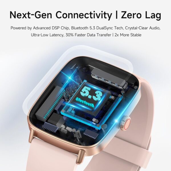 Smart Watch for Women, 1.85" HD Smartwatch Compatible iPhone/Samsung/Android (Answer/Make Calls), 100+ Sport Modes Fitness Tracker with Heart Rate/Sleep/SpO2 Monitor, IP68 Waterproof, with 2 Bands - Image 6