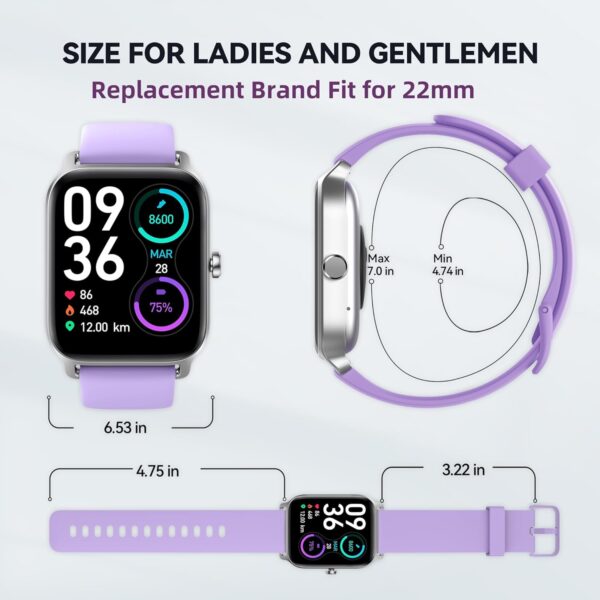 Smart Watches for Women Men, 2025 Smartwatch 1.8'' Alexa Fitness Tracker Smart Watch Compatible for Android iPhone with Bluetooth Call (Answer/Make), IP68 Waterproof Heart Rate/Sleep/SpO2 Monitor 110+ - Image 8