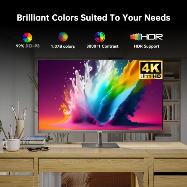 KTC 32 Inch 4K Smart Monitor, Google System UHD (3840x 2160) Smart Monitor with Speakers, Netflix Licensed, Type-C 65W PD, WirelessDisplay, HDR, Bluetooth, Hey Google Voice Remot, VESA Support, A32Q8 - Image 4