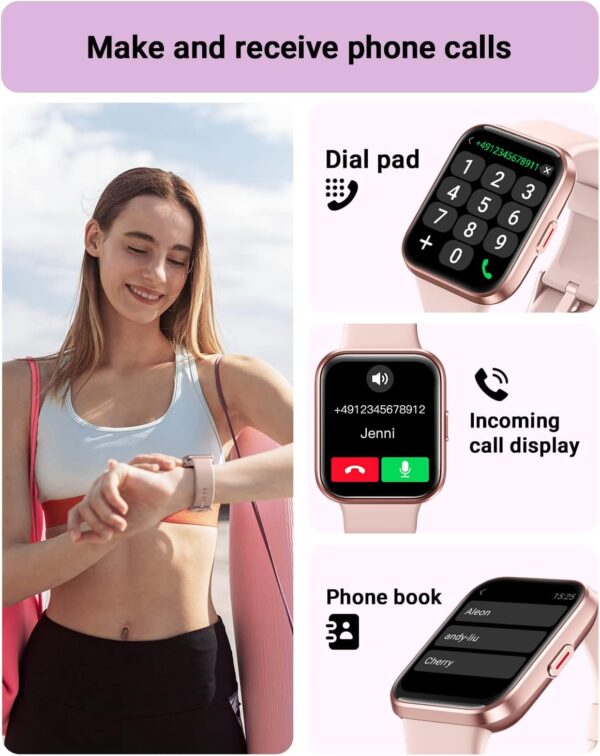 Smart Watch for Women Android & iPhone, Alexa Built-in, 1.8" Touch Screen Fitness Tracker with Answer/Make Calls, IP68 Waterproof Heart Rate/Sleep/SpO2 Monitor, Pedometer, 100+ Sport Modes - Image 2