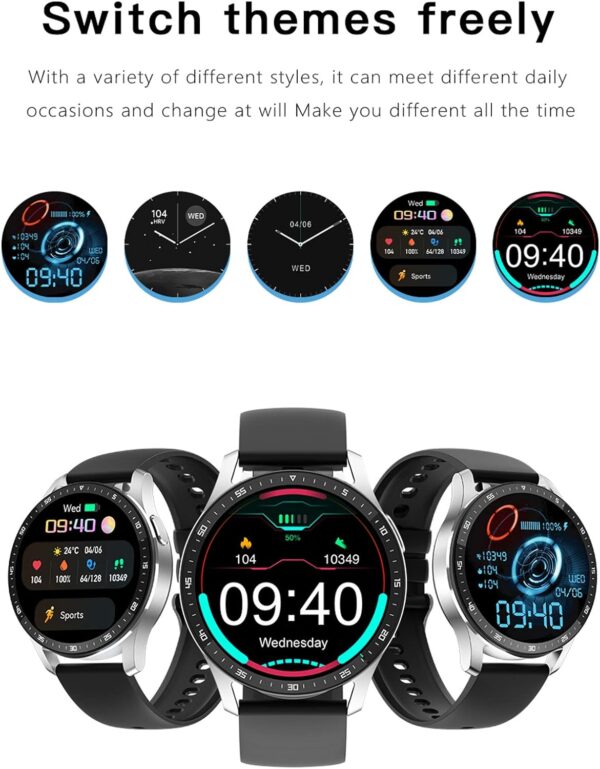Smart Watch with Earbuds,2 in 1 Build-in TWS Wireless BT5.0 Earphone Fitness Sports Health Monitor Black - Image 2