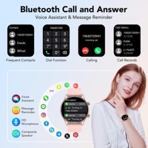 Smart Watch, 1.39″ Smartwatch for Women (Answer/Make Call), Fitness Activity Tracker with Heart Rate & Sp02 Monitor, 100+ Sport Modes, IP68 Waterproof Fitness Watch for Android iOS (Rose Gold)