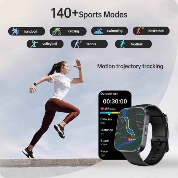 OUKITEL Smart Watch for Men Women (Answer/Make Calls), 1.91" HD Screen Fitness Watch with Sleep/Heart Rate/Step Monitor, 140+Sport Modes Smartwatch, IP68 Waterproof, Smart Watches for Android iOS - Image 3