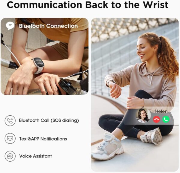 Smart Watches for Women Fitness: Fitness Tracker with Make/Recive Call 24/7 Heart Rate SpO2 Sleep Monitor 120 Sport Mode 5ATM Smartwatch for iPhone Android Phones Birthday Gifts for Women Men 3Bands - Image 5