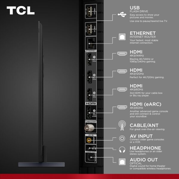 TCL 98-Inch Q65 QLED 4K UHD Smart TV with Google TV (98Q651G, 2024 Model) Dolby Vision, Dolby Atmos, HDR Pro+, Game Accelerator Enhanced Gaming, Voice Remote, Works with Alexa, Streaming Television - Image 15