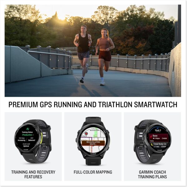 Garmin Forerunner 970 Running Smartwatch, GPS Fitness Smart Watch for Men and Women, Carbon Gray DLC Titanium with Black Case/Translucent Whitestone Band​​ + Access 600 Fitness Monitor XS-S​​ + More - Image 3
