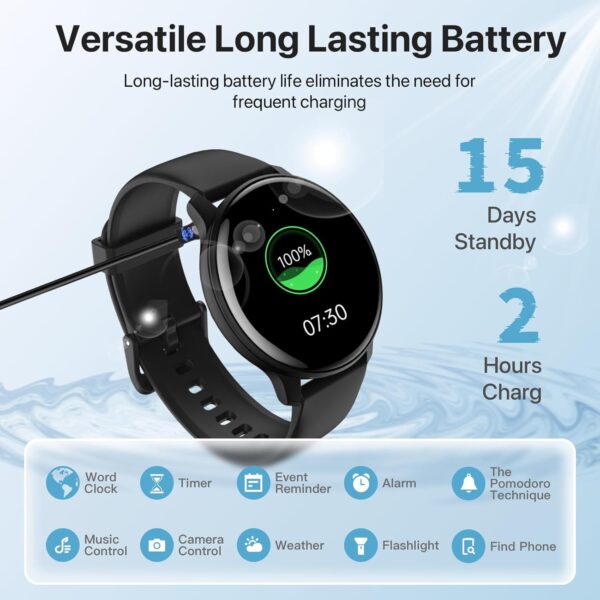 Smart Watch(Answer/Make Call) 2025 Smart Watches for Men Women 100+ Sports Fitness Tracker with Heart Rate,Sleep Monitor,Pedometer,Calories IP68 Waterproof Activity Tracker for Android/iOS - Image 5