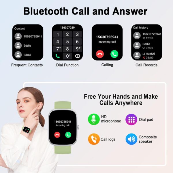 Smart Watch, 2025 HD 1.91" Smartwatch for Men Women(Answer/Make Call), 112+ Sports Modes Fitness Activity Tracker, Calories/Heart Rate/Sleep Monitor, IP68 Waterproof Step Counter for Android iOS - Image 3