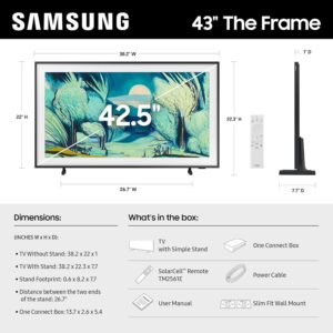 Samsung 43-Inch Class The Frame LS03F 4K QLED Smart TV (2025 Model) Modern Frame Design, NQ4 AI Gen2 Processor, Art Mode, Artful Picture Quality, Samsung Vision AI, Alexa Built-in