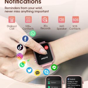 Smart Watches for Women, Health Fitness Watch for Android iPhone, Sleep/Heart Rate/SpO2/Blood Pressure Monitor, 1.85” Smartwatch for Calls/SMS/Notifications, 100+ Sports Modes, 300+ Dials, 3 Bands