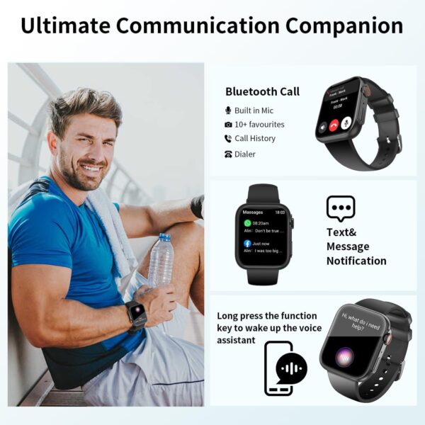 Smart Watch for Men Women (Answer/Make Call /1.96" Screen) Fitness Tracker IP68 Waterproof Activity Tracker Smartwatch for iOS Android - Image 4