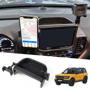 Read more about the article Dash Phone Holder for Bronco Sport, Cell Phone Holder & Camera Mount, Multi-Function Dashboard Phone Holder Mount with Tray for Ford Bronco Sport Accessories 2 Door 4 Door