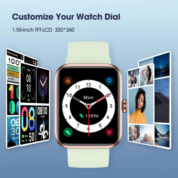 Smart Watch, Fitness Tracker with Heart Rate Monitor, Blood Oxygen, Sleep Tracking, 41mm Smartwatch Waterproof with Pedometer for Women Men Watch Compatible with Android iOS Phones - Image 6