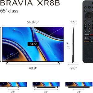 Sony 65 Inch OLED 4K Ultra HD TV BRAVIA XR8B Smart Google TV with Dolby Vision HDR and Exclusive Features for PlayStation® 5 (K-65XR8B), 2025 Model