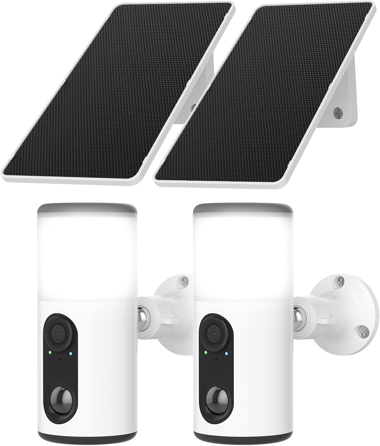 ANRAN Solar Security Cameras with Light,2K Wireless Outdoor Floodlight Camera with Color Night Vision & AI Motion Detection,2-Way Talk Spotlight Siren Alarm,Compatible with Alexa,2PCS