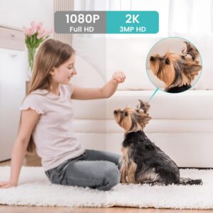 litokam Indoor Cameras for Home Security with Night Vision, Pet Camera with Phone App, 2K Indoor Security Cam, Motion Detection, 2-Way Audio, WiFi Home Camara, Baby Monitor Work with Alexa