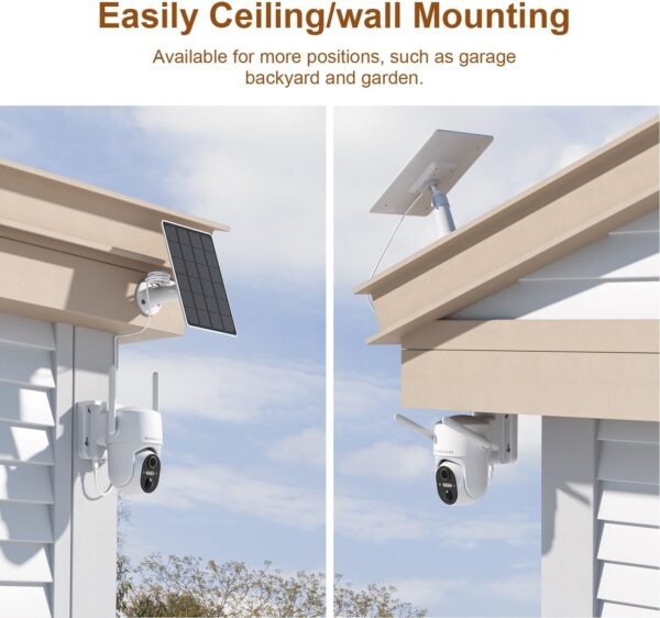 Cameras for Home Security Outdoor, WiFi Outdoor Camera Wireless, Solar Security Cameras Wireless Outdoor, 360 PTZ, PIR Sensor, 2K HD Color Night Vision, 2-Way Talk, IP66 Waterproof - Image 8