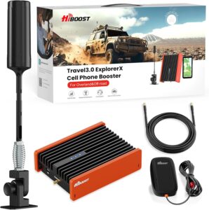 Read more about the article HiBoost Cell Phone Signal Booster for Overland and Off-road Vehicle | Boosts 5G & 4G LTE for All Carriers – Verizon, AT&T, T-Mobile & More | Folding Antenna Mount | Ultra-stable Booster | FCC Approved