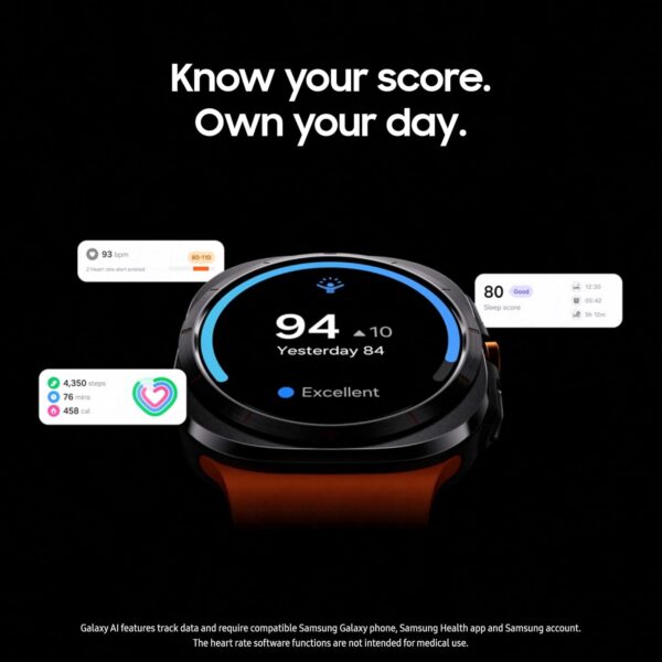 Samsung Galaxy Watch Ultra (2024) 47mm LTE AI Smartwatch w/Energy Score, Wellness Tips, Heart Rate Tracking, Sleep Monitor, Fitness Tracker, GPS, Titanium Gray [US Version, 1Yr Manufacturer Warranty] - Image 4
