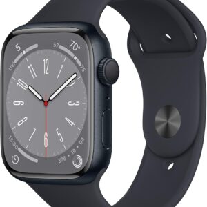 Apple Watch Series 8 (GPS, 45mm) Midnight Aluminum Case with Midnight Sport Band (Renewed Premium)