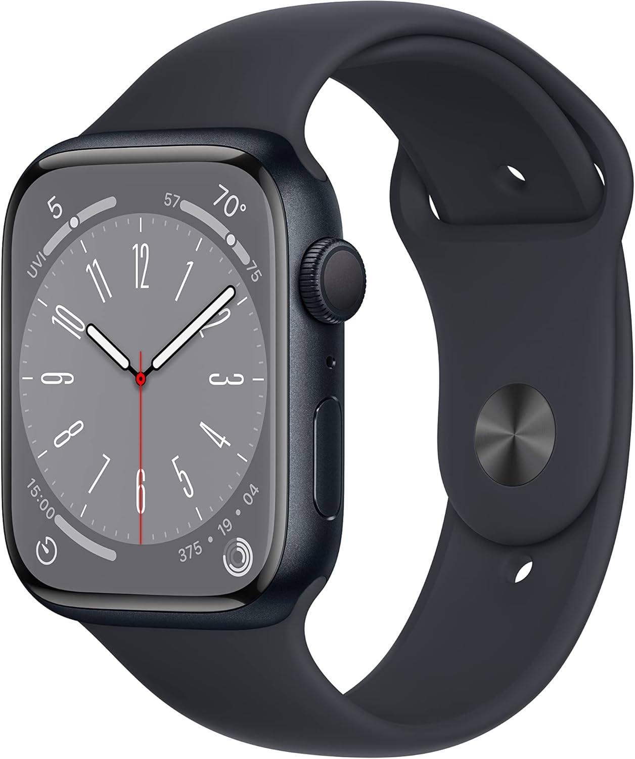 Apple Watch Series 8 (GPS, 45mm) Midnight Aluminum Case with Midnight Sport Band (Renewed Premium)