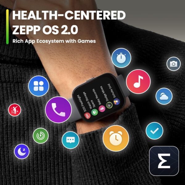 Amazfit Bip 5 Smart Watch 46mm, GPS, Amazon Alexa Built-in, Bluetooth Calling, 10-Day Battery, Heart-Rate & VO2 Max, Sleep Health Monitoring, AI Fitness Tracker App, for Android & iPhone, Black - Image 11