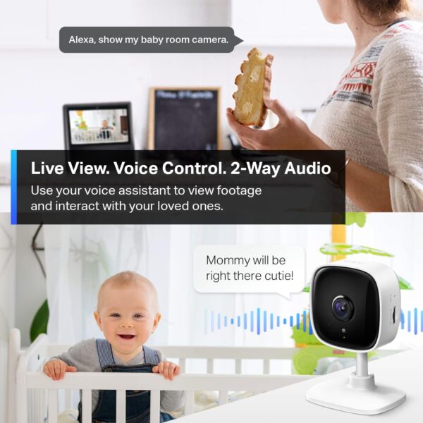 TP-Link Tapo 2K Security Camera for Baby Monitor, Dog Camera w/Motion Detection, 2-Way Audio Siren, Night Vision, Cloud & SD Card Storage, Works w/Alexa & Google Home, 4-Pack (Tapo C110P4) - Image 5