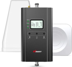Read more about the article Hiboost Cell Phone Signal Booster for Home and Office, 4,000 sq ft, Boost 5G 4G LTE Data for Verizon AT&T and All U.S. Carriers, FCC Approved