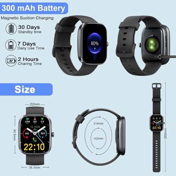 Smart Watch for Men Women (Answer/Make Call), 2025 New 1.91" HD SmartWatch, Fitness Watch with 120+ Sport Modes, IP68 Waterproof, Pedometer, Heart Rate/Sleep Monitor, Activity Tracker for Android iOS - Image 7