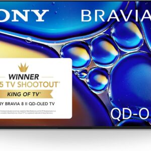 Sony BRAVIA 8 II 55 Inch TV, QD OLED, 4K Smart Google TV, XR Processor with AI Technology, Ultra Slim Design, 120hz Television, Dolby Vision/Atmos, Exclusive Features for PS5, K-55XR80M2, 2025 Model