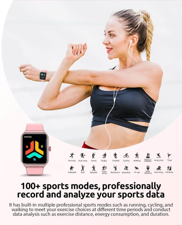 Smart Watch for Women with SOS Emergency Alert,1.91" GPS Guardian with 100+ Sports Modes, Blood Pressure/Blood Oxygen/Heart Rate/Sleep Monitor, IP68 Waterproof Smartwatch for Android iOS - Image 4