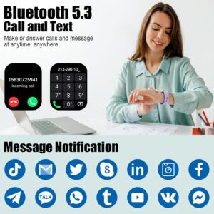 Smart Watch for Men Women, 1.96″ Fitness Tracker Running Watch (Answer/Make Call), IP68 Waterproof, Pedometer, Sleep/Step/Heart Rate Monitor, 110+ Sport Modes Smartwatch for Adroid iOS Phone, Purple
