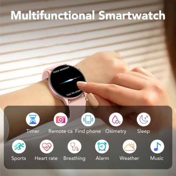 Smart Watch, 1.39" Smartwatch for Women (Answer/Make Call), Fitness Activity Tracker with Heart Rate & Sp02 Monitor, 100+ Sport Modes, IP68 Waterproof Fitness Watch for Android iOS (Rose Gold) - Image 6