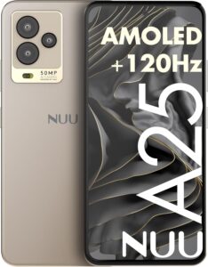 Read more about the article NUU A25 AMOLED 120Hz 6.7″ Phone for T-Mobile, ATT, Cricket, Mint, Ultra, Metro, Gaming Phones, Octa-Core Helio G99, 4G/LTE Dual SIM, 6GB + 128GB 50MP Camera, Champagne, International Travel
