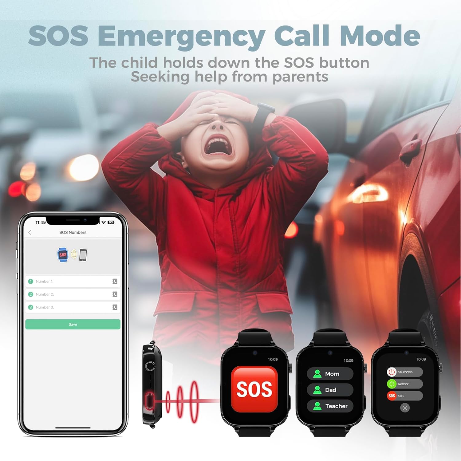 4G Kids Watch, Smart Watch for Kids GPS Tracker with SIM Card, Texting, Camera, Two-Way Calling, School Mode, SOS, Games, Best for Kids Aged 3-12, Ideal Gift for Kids - Image 3