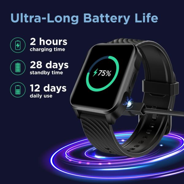 Motorola Moto Watch 70 - Health and Fitness Bluetooth Smartwatch for Every Day Wear, Advanced Health Features, Up to 10 Days Battery Life - Compatible with Android and iOS, Phantom Black - Image 4