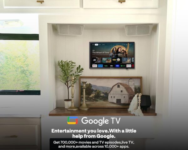 SYLVOX Smart RV TV, 24" 12 Volt TVs for RV Camper 1080P DC/AC Powered Television, Compatible with Google OS, Support Download APPs, Google Assistant, Bluetooth WiFi, 9-32V Wide Voltage Protection - Image 6