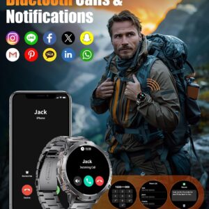 LIGE Smart Watches for Men with 900mAh Battery(60+Standby),1.73″ AMOLED with Bluetooth Call,110+ Sports Mode Tactical Fitness Tracker/Heart Rate Sleep Health Monitor/Android iOS Military Smart Watch
