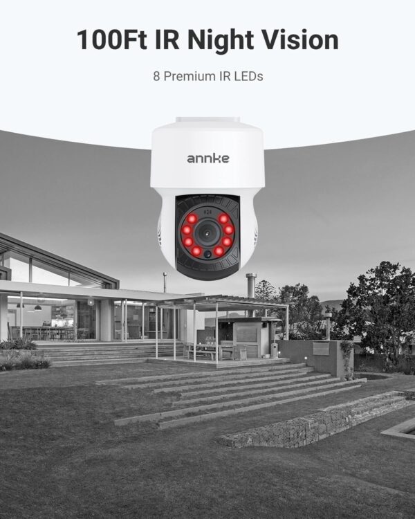 ANNKE 2Pack 1080P 2MP AHD CCTV Home Surveillance Dome Wired PT Camera with 350° pan and 90° tilt, 100ft IR Night Vision, IP65 Weatherproof Security Add–On Cam for Outdoor, Wide Compatibility - APT200 - Image 5