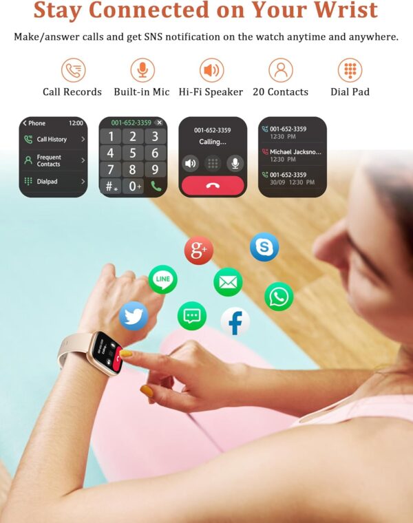 Smart Watch, Alexa Built-in, Answer/Make Calls 44mm Smartwatch Women Men, 1.83" Sports Watch IP68 Waterproof, Heart Rate SpO2 Sleep Stress Monitor, Step Counter Watch for Android & iOS Phone - Image 4