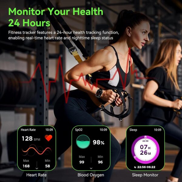 Smart Watch for Men Women (Answer/Make Call) 1.85" HD Touch Screen Fitness Tracker, 120+ Sport Modes, 24/7 Heart Rate/Sleep Monitor/Pedometer/Calories, Fitness Watch for Android/iOS (Black) - Image 7