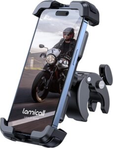 Read more about the article Lamicall Motorcycle Phone Mount, Bike Phone Holder – [Metal Lock] Upgrade Quick Install Handlebar Clip for Bicycle Scooter, Cell Phone Clamp for iPhone 16 15 14 Pro Max, Galaxy, 4.7-6.8″ Phones