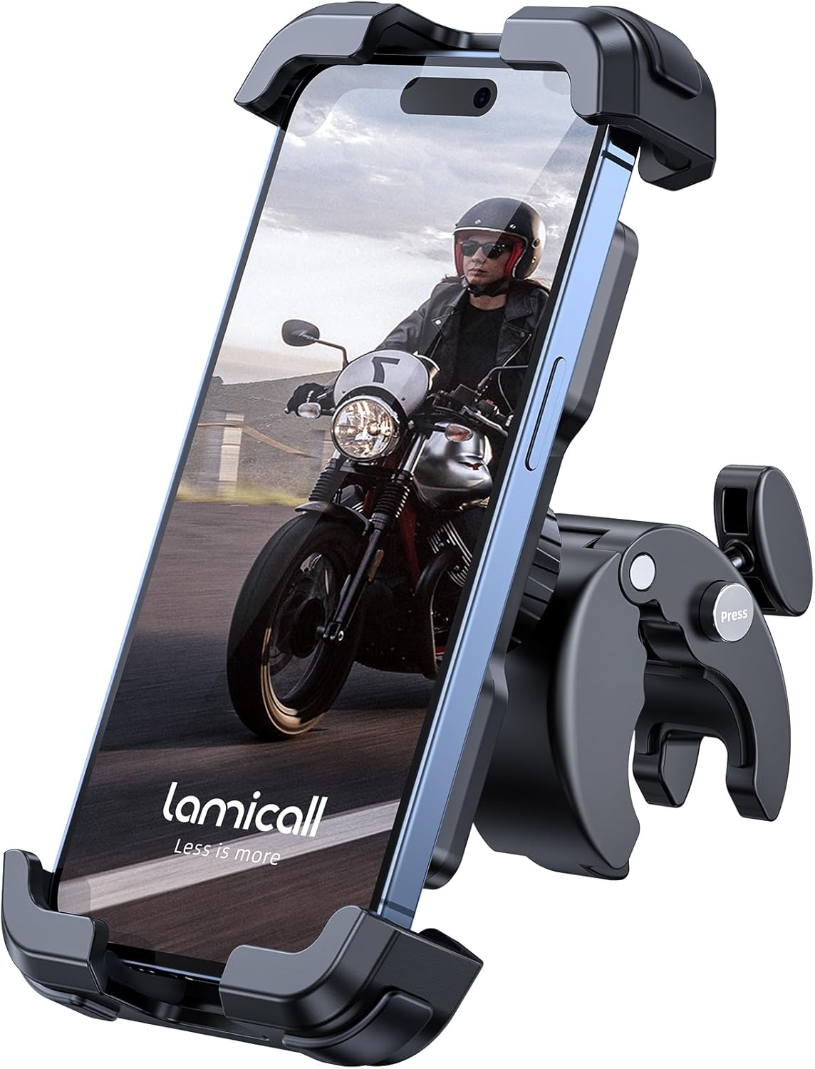 You are currently viewing Lamicall Motorcycle Phone Mount, Bike Phone Holder – [Metal Lock] Upgrade Quick Install Handlebar Clip for Bicycle Scooter, Cell Phone Clamp for iPhone 16 15 14 Pro Max, Galaxy, 4.7-6.8″ Phones