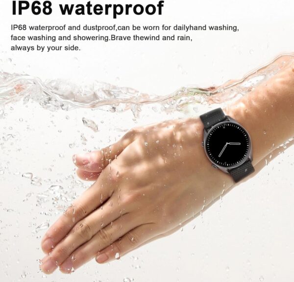Smart Watches for Men Women(Answer/Make Calls), 1.43" AMOLED HD with 100+ Sport Modes, Heart Rate/Sleep Monitor/Steps/Calories/IP68 Waterproof Fitness Tracker, smartwatch for Android iOS,Black - Image 6