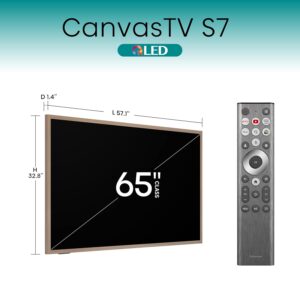 Hisense 65-Inch Class QLED 4K S7N CanvasTV™ Series Dolby Vision HDR Google Smart TV (65S7N) – 144Hz, Art Mode, Anti-Glare Panel, Hi-Matte Display, Frame & UltraSlim Wall Mount Included