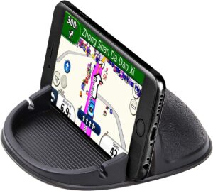 Read more about the article Car Cell Phone Holder Dashboard Phone Mount – Anti-Slip Silicone Pad Phone Stand Compatible with iPhone, Samsung, Android Smartphones